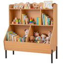 Kids Bookcase with Five Storage Spaces and Metal Legs – Natural product view 3