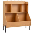 Kids Bookcase with Five Storage Spaces and Metal Legs – Natural product view 4