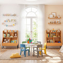 Kids Bookcase with Five Storage Spaces and Metal Legs – Natural product view 7