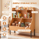Kids Bookcase with Five Storage Spaces and Metal Legs – Natural product view 9