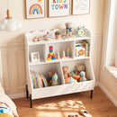 Kids Bookcase with Five Storage Spaces and Metal Legs – White product view 1