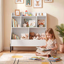 Kids Bookcase with Five Storage Spaces and Metal Legs – White product view 2