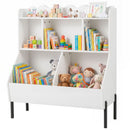 Kids Bookcase with Five Storage Spaces and Metal Legs – White product view 3