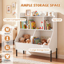 Kids Bookcase with Five Storage Spaces and Metal Legs – White product view 9