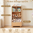 Kids Bookcase with Open Shelves and Lower Toy Bin – Open shelf and lower toy storage
