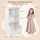 Kids Bookcase with Open Shelves and Lower Toy Bin – Overall cabinet dimensions