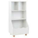 Kids Bookcase with Open Shelves and Lower Toy Bin – White bookcase hero
