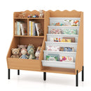 Kids Bookshelf with Fabric Book Pockets and Toy Storage – book and toy storage example