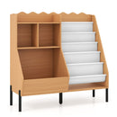 Kids Bookshelf with Fabric Book Pockets and Toy Storage – empty bookshelf