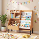 Kids Bookshelf with Fabric Book Pockets and Toy Storage – reading corner view