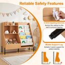 Kids Bookshelf with Fabric Book Pockets and Toy Storage – wall anchors and centre support leg