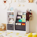Kids Bookshelf with Side Mirror and Fabric Drawer – White product view 1