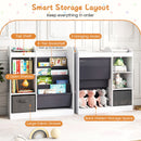 Kids Bookshelf with Side Mirror and Fabric Drawer – White product view 7