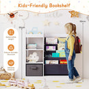 Kids Bookshelf with Side Mirror and Fabric Drawer – White product view 9