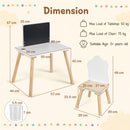 White and natural kids chalkboard table and cloud-back chair, view 5