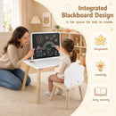 White and natural kids chalkboard table and cloud-back chair, view 8