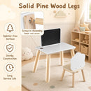 White and natural kids chalkboard table and cloud-back chair, view 9