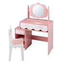 Kids Cloud-Mirror Vanity and Chair with Storage – Pink product view 4