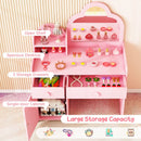 Kids Cloud Vanity and Rainbow Chair with Side Cabinet – Pink product view 7