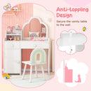 Kids Cloud Vanity and Rainbow Chair with Side Cabinet – White product view 9