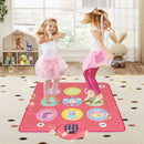 Kids Dance Mat with Five Game Levels: shared play on the pink mat