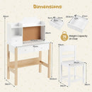 Kids Desk and Chair Set with Cork Board Hutch – desk and chair dimensions
