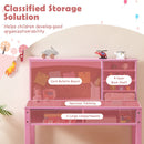 Kids Desk and Chair Set with Corkboard Hutch – Corkboard and open storage