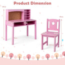 Kids Desk and Chair Set with Corkboard Hutch – Desk and chair dimensions
