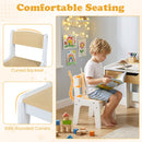 Kids Desk and Chair Set with Drawer and Three Compartments, Natural, view 10
