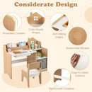 Kids Desk and Chair Set with House-Shaped Storage – House-shaped shelf and construction details