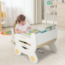 Kids Drawing Desk and Chair with Erasable Desktop, Coffee, view 1