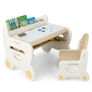 Kids Drawing Desk and Chair with Erasable Desktop, Coffee, view 2