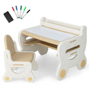 Kids Drawing Desk and Chair with Erasable Desktop, Coffee, view 6