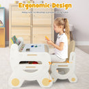 Kids Drawing Desk and Chair with Erasable Desktop, Coffee, view 8