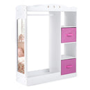 Kids Dress-Up Wardrobe with Mirror and Fabric Drawers – White product view 3