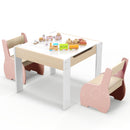 Activity table with two pink elephant chairs