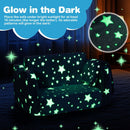 Kids Flip-Out Sofa with Glow Patterns and Blanket – Grey – detail view