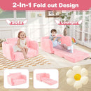 Kids Flip-Out Sofa with Glow Patterns and Blanket – Pink – detail view
