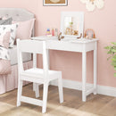 Kids Flip-Top Vanity and Chair with Hidden Compartments – White product view 1