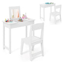 Kids Flip-Top Vanity and Chair with Hidden Compartments – White product view 2
