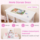 Kids Flip-Top Vanity and Chair with Hidden Compartments – White product view 3