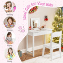 Kids Flip-Top Vanity and Chair with Hidden Compartments – White product view 6