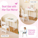 Kids Flip-Top Vanity and Chair with Hidden Compartments – White product view 7
