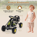 Kids Pedal Go Kart with Adjustable Seat – dimensions and rider limits