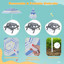 Kids Picnic Table with Three Play Bins and Umbrella – Grey view 10