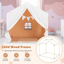 Kids Play Tent with Cotton Mat and Flag Banner – pine frame and tent opening
