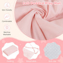 Kids Play Tent with Cotton Mat and Flag Banner – pink washable cotton mat