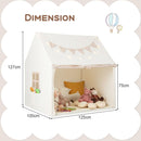 Kids Play Tent with Padded Mat and Star Lights – Beige – dimension diagram