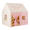 Kids Play Tent with Padded Mat and Star Lights – Pink – pink curtains closed