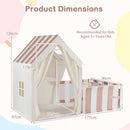 Kids Play Tent with Play Yard, Mat and Star Lights – Beige – detail view